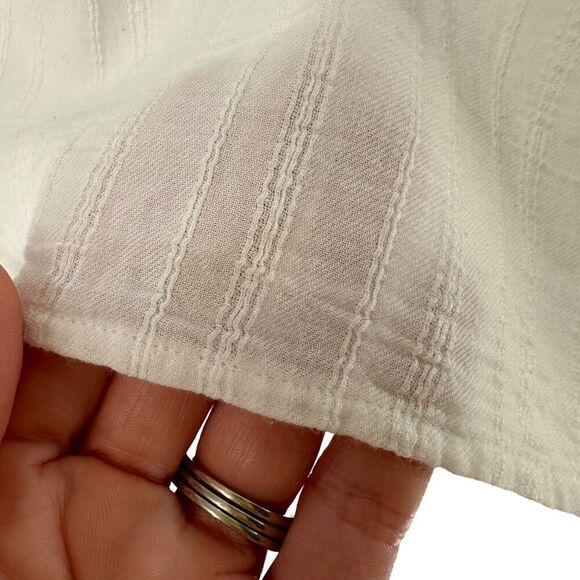 ATM Top White Cotton Gauze Sleeveless Boxy Size M Breathable Button Up Collared - Picture 9 of 9